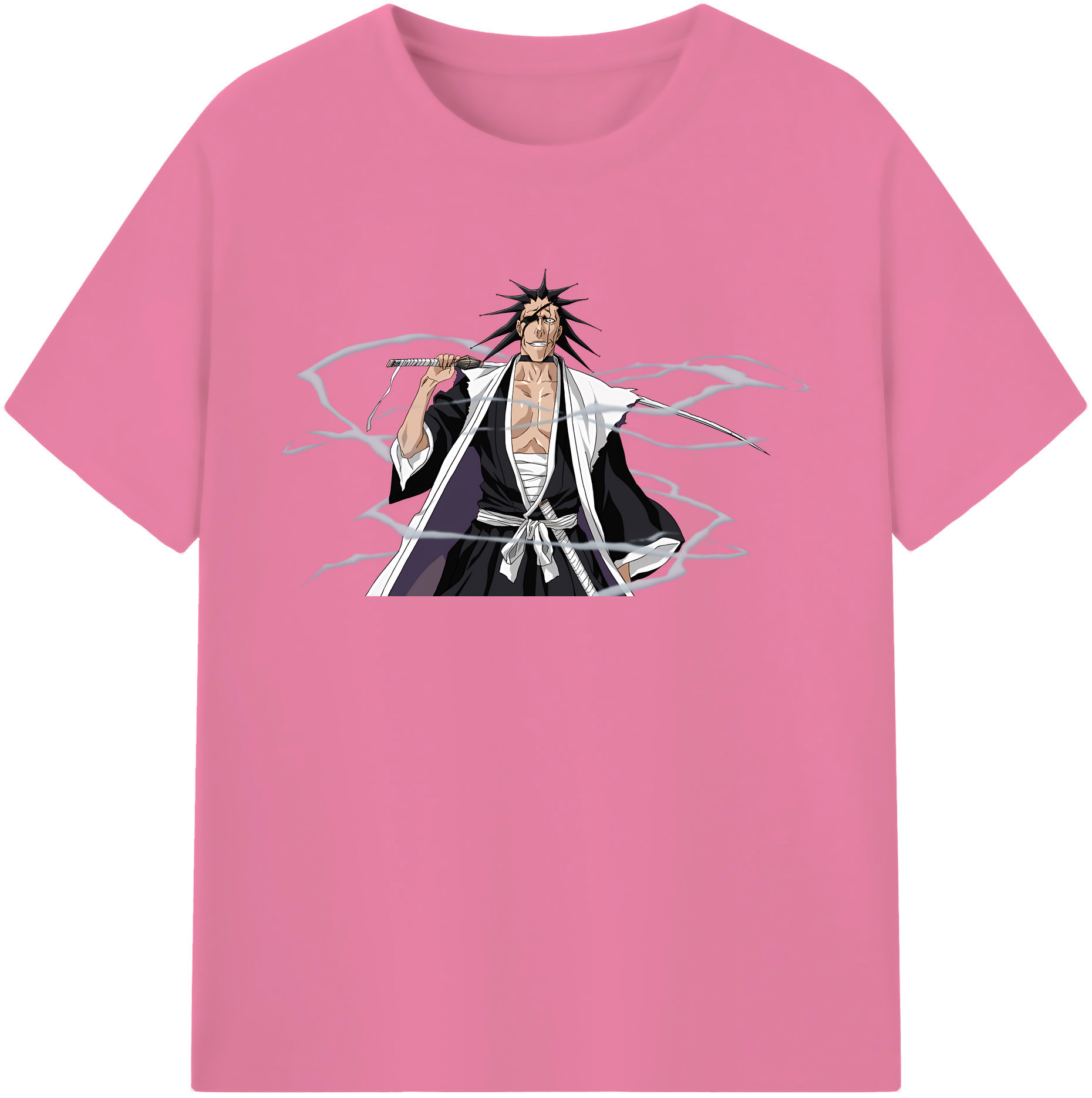 （画像用） ブリーチ ざらき けんぱち BLEACH Zaraki Kenpachi 綿100％半袖Tシャツ（フロントプリント）